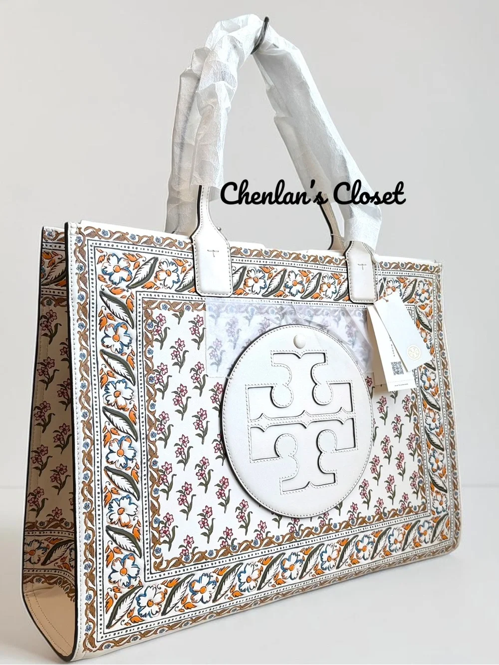 NWT Tory Burch Large Ella Printed Leather Tote
